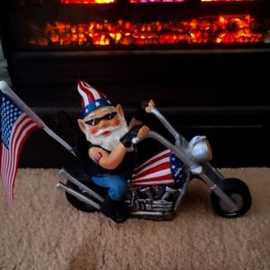 4th of July biker gnome for your garden for house decor